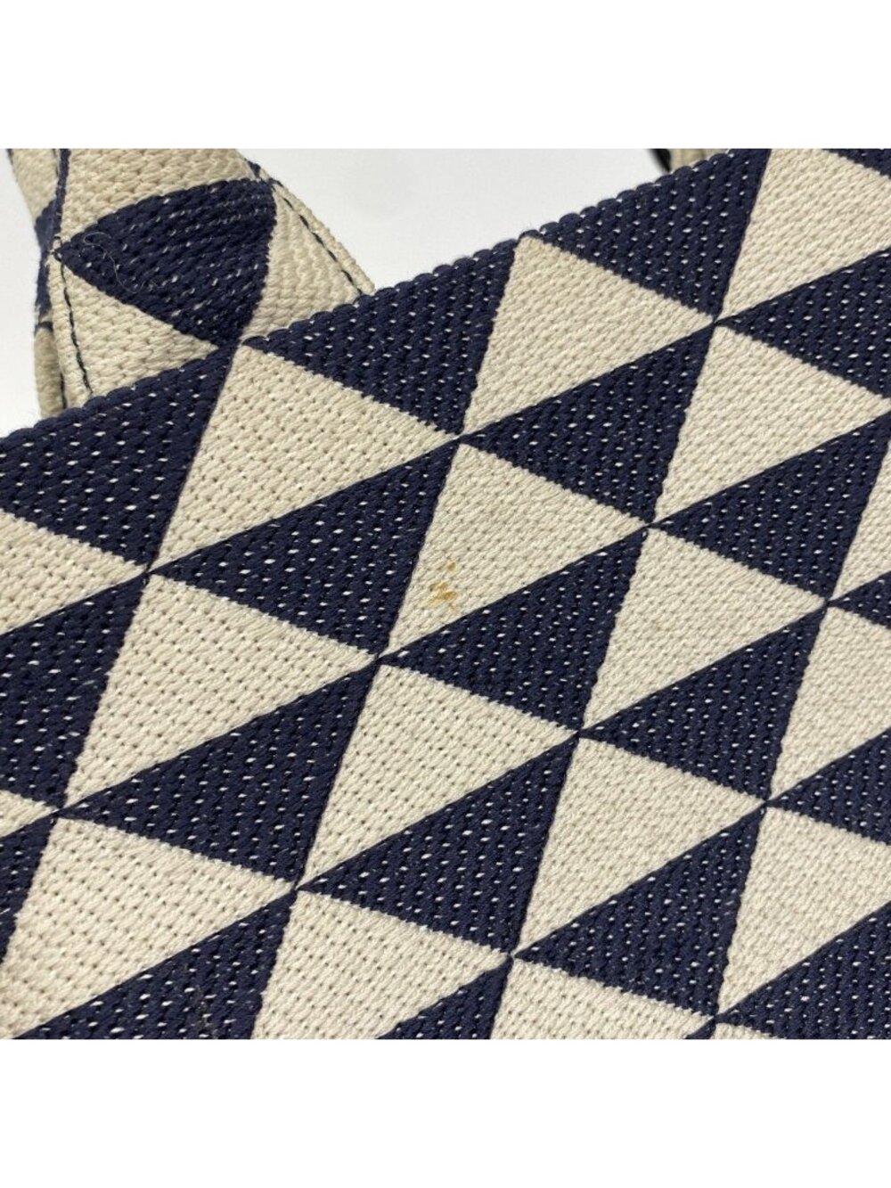 Prada Tote Canvas Navy White Gold 2-Way - Picture 7 of 10